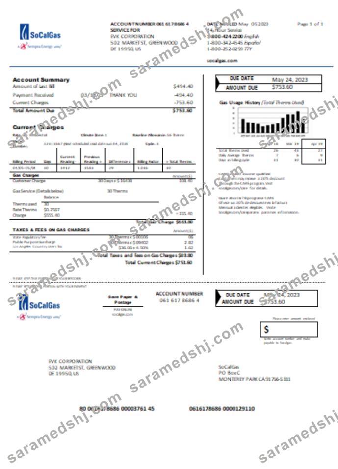 California SoCal Gas utility business bill,  SCR